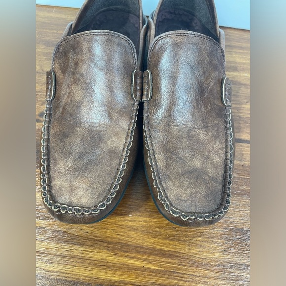 Jousen Brown Slip On Casual Lightweight Loafer Shoes Mens 9 GUC - Picture 6 of 9